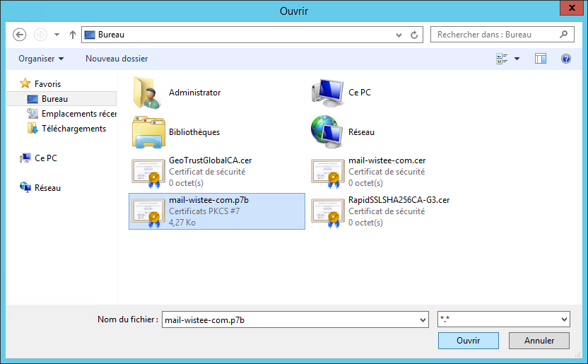 Windows 10 installer le certificat